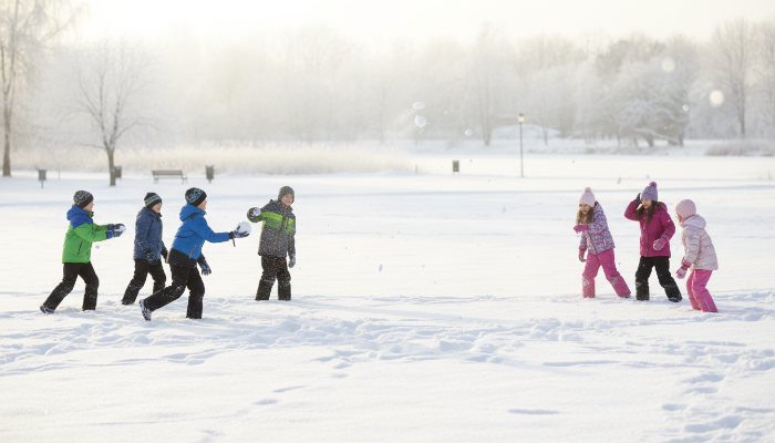 Турнир по снежкам в парке Урицкого